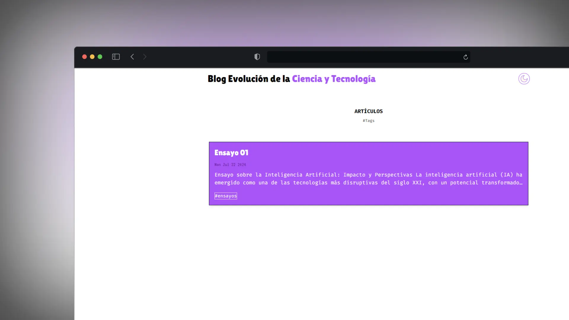 Screenshot of University blog, built with Next.js, TypeScript and Tailwind CSS